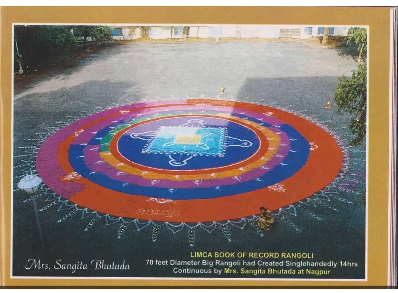 Limca Record 70-ft Rangoli — Nagpur, India