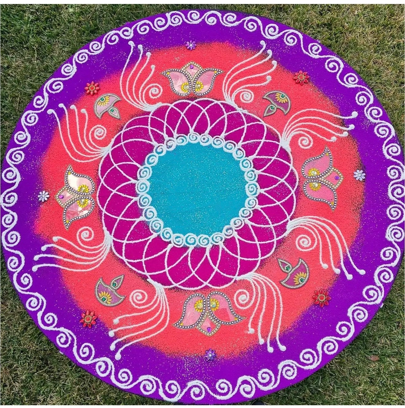 Purple Lotus Sand Rangoli